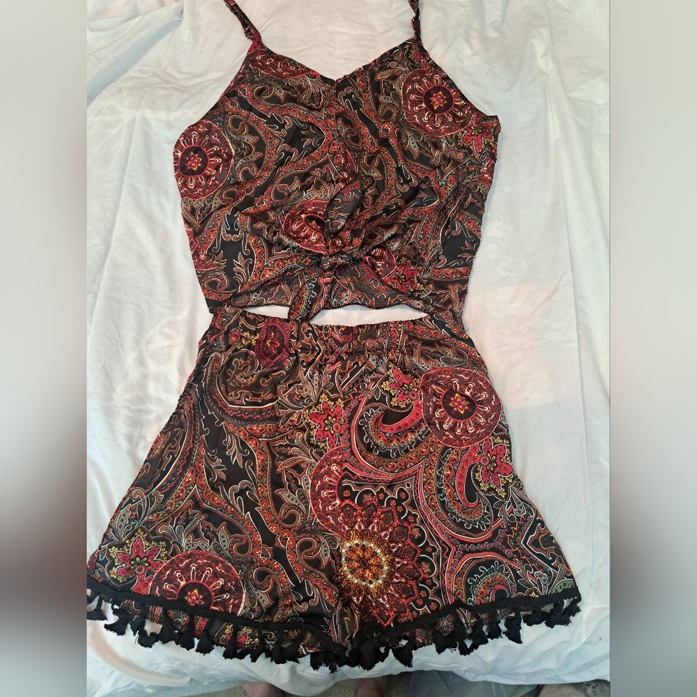 Paisley Print Two-Piece Set